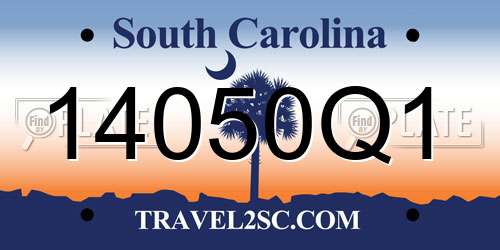14050Q1 South Carolina License Plate