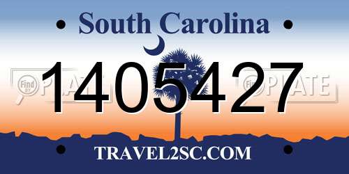 1405427 South Carolina License Plate