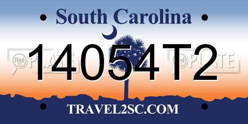 14054T2 South Carolina License Plate