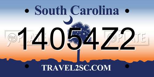 14054Z2 South Carolina License Plate