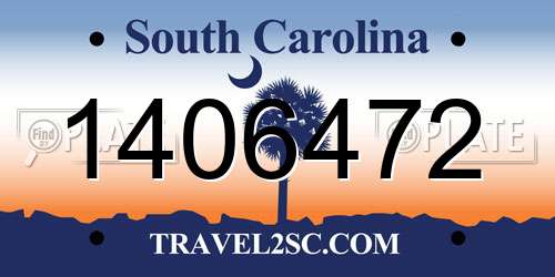 1406472 South Carolina License Plate