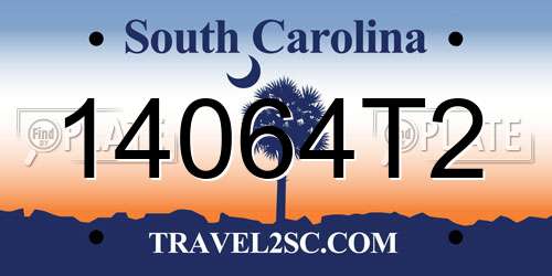 14064T2 South Carolina License Plate