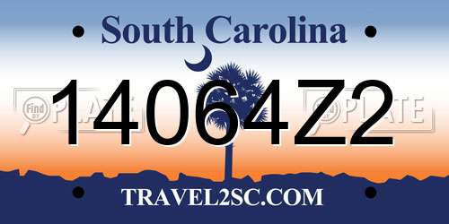 14064Z2 South Carolina License Plate