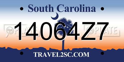 14064Z7 South Carolina License Plate