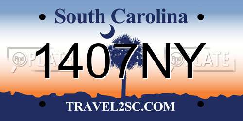 1407NY South Carolina License Plate