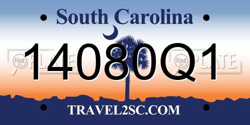 14080Q1 South Carolina License Plate