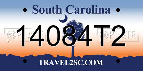 14084T2 South Carolina License Plate