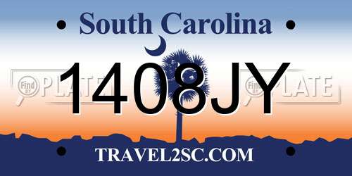 1408JY South Carolina License Plate