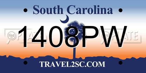 1408PW South Carolina License Plate