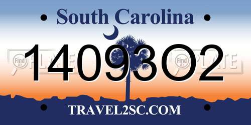 14093O2 South Carolina License Plate