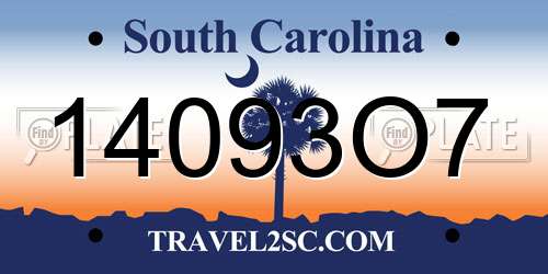 14093O7 South Carolina License Plate