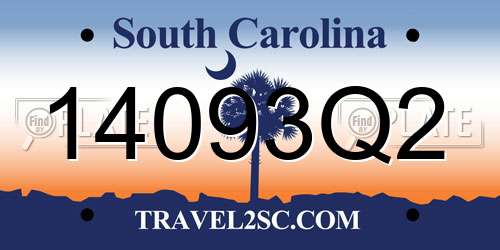 14093Q2 South Carolina License Plate