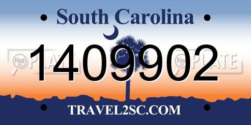 1409902 South Carolina License Plate