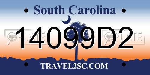 14099D2 South Carolina License Plate