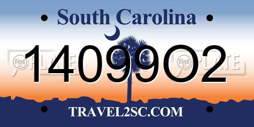 14099O2 South Carolina License Plate