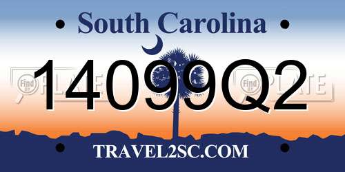 14099Q2 South Carolina License Plate