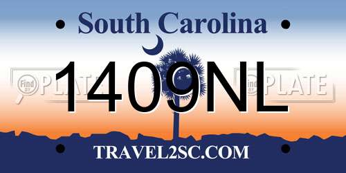 1409NL South Carolina License Plate