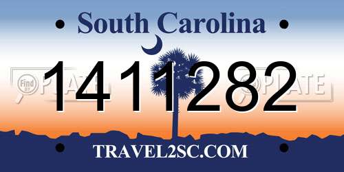 1411282 South Carolina License Plate
