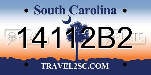 14112B2 South Carolina License Plate