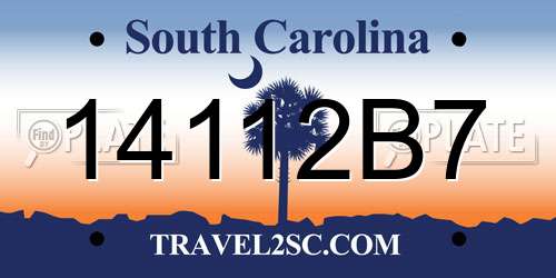 14112B7 South Carolina License Plate