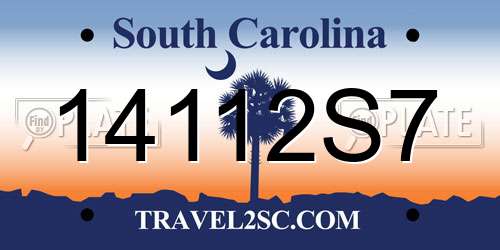 14112S7 South Carolina License Plate