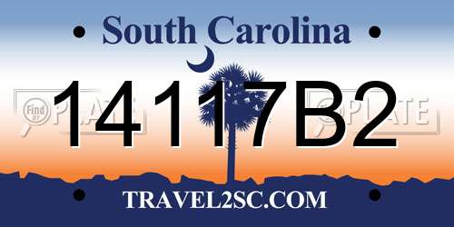 14117B2 South Carolina License Plate