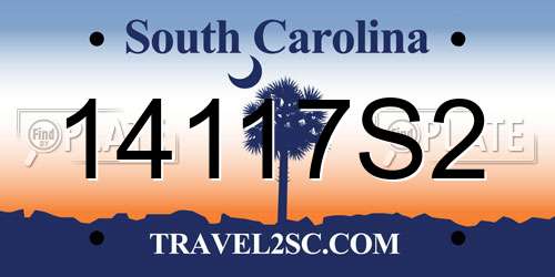 14117S2 South Carolina License Plate