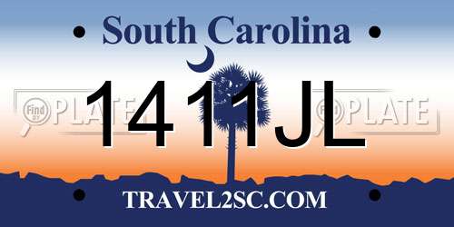 1411JL South Carolina License Plate