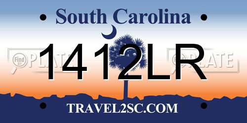 1412LR South Carolina License Plate