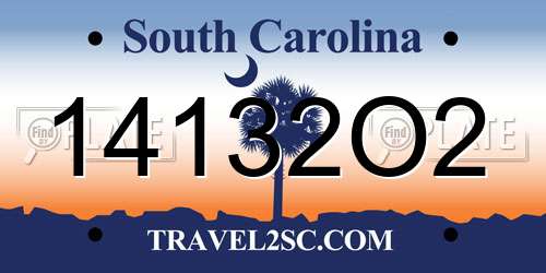 14132O2 South Carolina License Plate