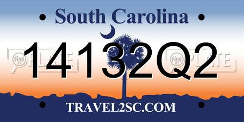 14132Q2 South Carolina License Plate