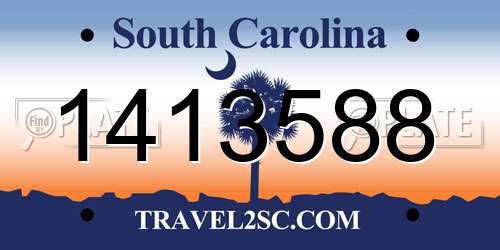 1413588 South Carolina License Plate