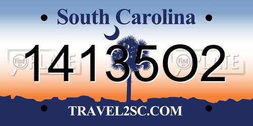 14135O2 South Carolina License Plate