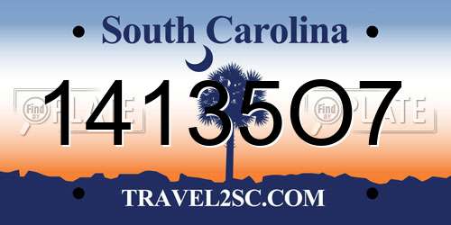 14135O7 South Carolina License Plate