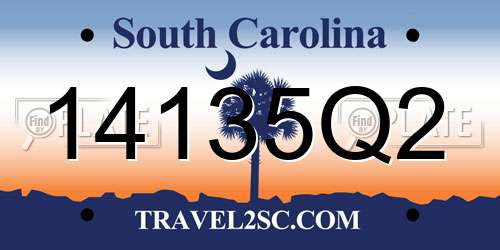 14135Q2 South Carolina License Plate