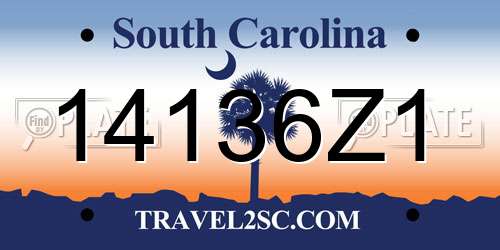 14136Z1 South Carolina License Plate