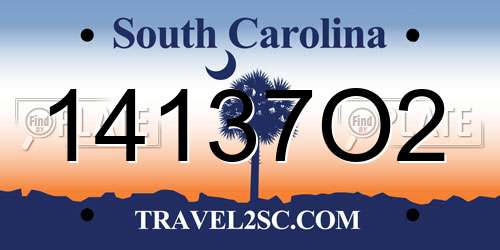 14137O2 South Carolina License Plate