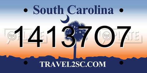 14137O7 South Carolina License Plate