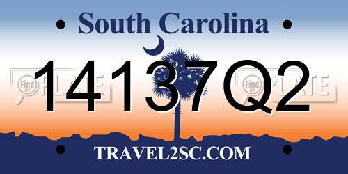 14137Q2 South Carolina License Plate