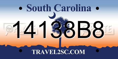 14138B8 South Carolina License Plate