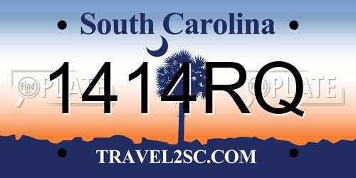 1414RQ South Carolina License Plate
