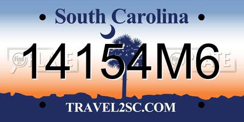 14154M6 South Carolina License Plate