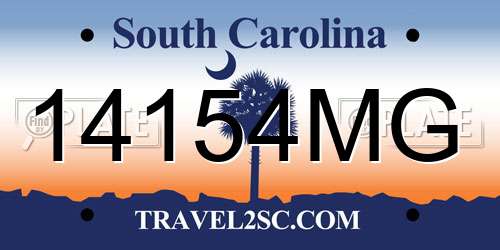 14154MG South Carolina License Plate