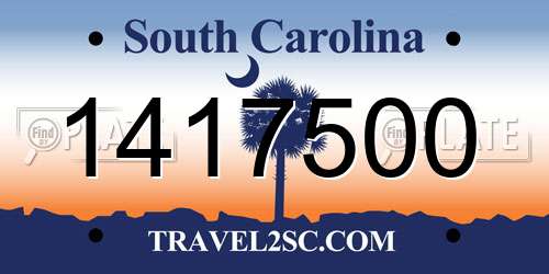 1417500 South Carolina License Plate