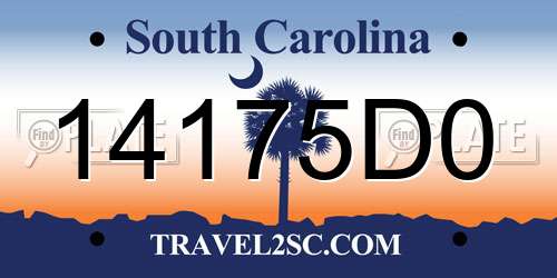 14175D0 South Carolina License Plate