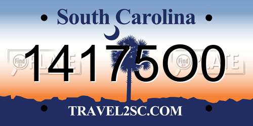 14175O0 South Carolina License Plate