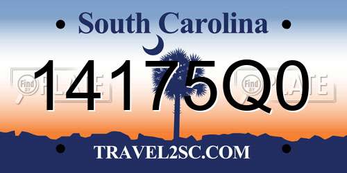 14175Q0 South Carolina License Plate