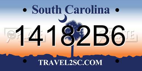 14182B6 South Carolina License Plate