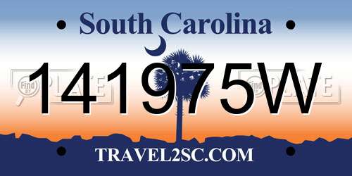 141975W South Carolina License Plate