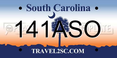 141ASO South Carolina License Plate